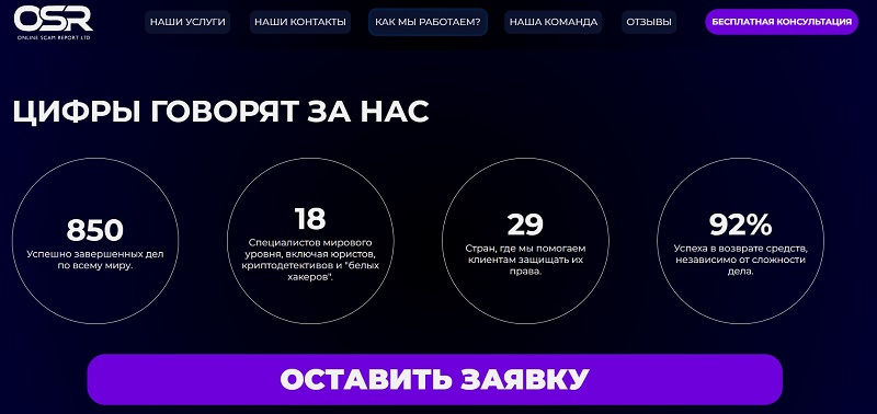 Online Scam Report Ltd CL как обманывает фейковый возврат денег